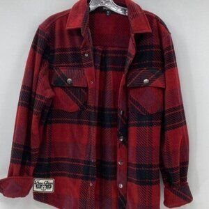 Men's True Religion Red Plaid Button-front shacket Size Small